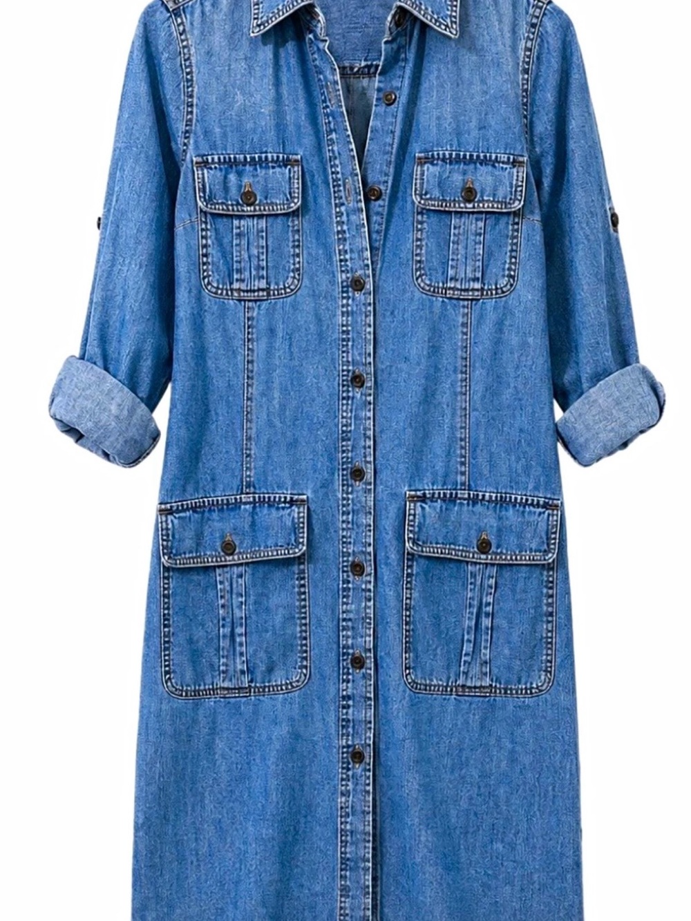 Ralph Lauren Blue Denim Button-Front Shirt Jacket